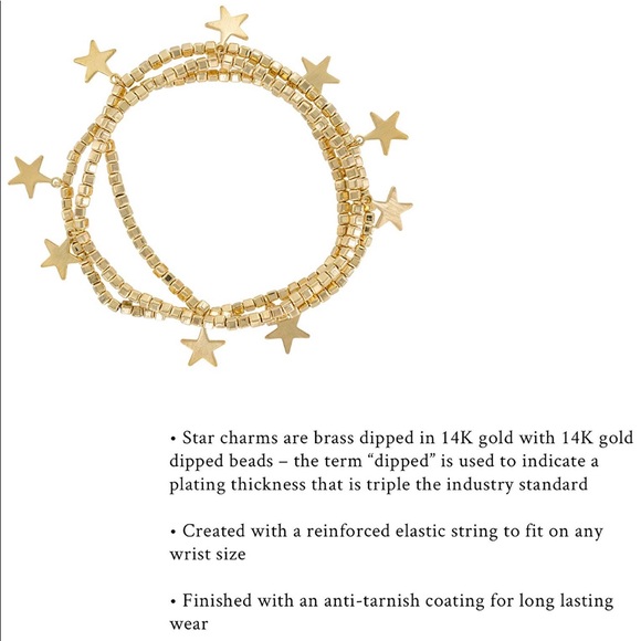 πHPπGold beaded Star charm stretch bracelets (3) - Picture 4 of 4